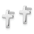 Sterling Silver RH Plated White Ice .01ct. Diamond Cross Post Earrings