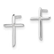 Sterling Silver RH Plated White Ice .01ct. Diamond Cross Post Earrings