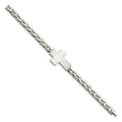 Chisel Stainless Steel Polished Cross 8 inch Link Bracelet