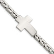 Chisel Stainless Steel Polished Cross 8 inch Link Bracelet