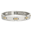 Chisel Stainless Steel with 14k Gold Accent Polished 8.5 inch Link Bracelet