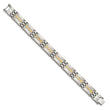 Chisel Stainless Steel with 14k Gold Accent Brushed and Polished 8.5 inch Link Bracelet
