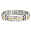 Chisel Stainless Steel with 14k Gold Accent Brushed and Polished 8.5 inch Link Bracelet
