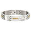 Chisel Stainless Steel with 14k Gold Accent Polished 8.75 inch Link Bracelet