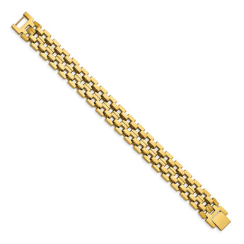 Chisel Stainless Steel Polished Yellow IP-plated 8.25 inch Link Bracelet