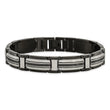 Chisel Stainless Steel Polished Black IP-plated with Black CZ 8.75 inch Link Bracelet