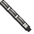 Chisel Stainless Steel Polished Black IP-plated with Black CZ 8.75 inch Link Bracelet