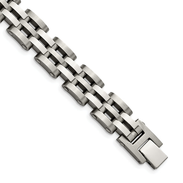 Chisel Stainless Steel Brushed and Polished 8.75 inch Link Bracelet