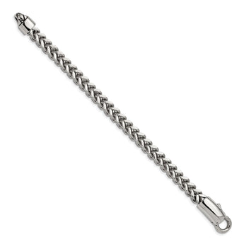 Stainless Steel Antiqued and Polished Franco Link 8.5in Bracelet