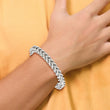 Stainless Steel Antiqued and Polished Franco Link 8.5in Bracelet