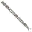 Chisel Stainless Steel Polished and Textured 14.5mm 8.25 inch Curb Bracelet