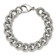 Chisel Stainless Steel Polished and Textured 14.5mm 8.25 inch Curb Bracelet