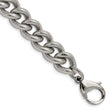 Chisel Stainless Steel Polished and Textured 14.5mm 8.25 inch Curb Bracelet