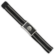 Stainless Steel Polished Black IP-plated Mesh Adj Magnetic Skull Bracelet