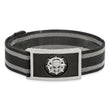Stainless Steel Polished Black IP-plated Mesh Adj Magnetic Skull Bracelet
