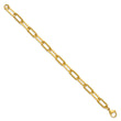 Chisel Stainless Steel Polished Yellow IP-plated Enlongated Open Link Paperclip 7.75 inch Chain Bracelet