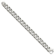Chisel Stainless Steel Polished with CZ 8.5 inch Curb Link Bracelet