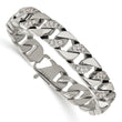 Chisel Stainless Steel Polished with CZ 8.5 inch Curb Link Bracelet