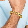 Chisel Stainless Steel Polished Yellow IP-plated with CZ 8.5 inch Curb Link Bracelet