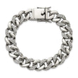 Chisel Stainless Steel Polished with CZ 8 inch Curb Link Bracelet