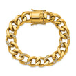 Chisel Stainless Steel Polished Yellow IP-plated with CZ 8 inch Curb Link Bracelet