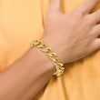 Chisel Stainless Steel Polished Yellow IP-plated with CZ 8 inch Curb Link Bracelet