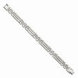 Sophisticated Stainless Steel Polished With Diamonds Fancy 8.75 Inch Bracelet