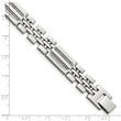 Stainless Steel Polished w/Diamonds Fancy 8.75in Bracelet