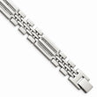 Sophisticated Stainless Steel Polished With Diamonds Fancy 8.75 Inch Bracelet