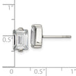 Stainless Steel Polished Rectangle CZ Post Earrings