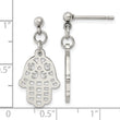 Chisel Stainless Steel Polished Chamseh/Hamsa Post Dangle Earrings