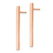 Stainless Steel Polished Rose IP-plated Bar Post Earrings