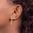 Stainless Steel Polished Rose IP-plated Bar Post Earrings