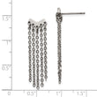 Stainless Steel Polished with Dangle Chain Post Earrings