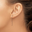 Stainless Steel Polished Rose IP-plated Dangle Bar Triangle Post Earrings