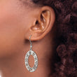 Stainless Steel Polished Flower Cut Out Shepherd Hook Earrings