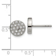 Stainless Steel Polished with CZ Post Earrings