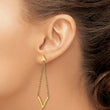 Stainless Steel Polished Yellow IP-plated Triangle Post V Dangle Earrings