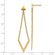 Stainless Steel Polished Yellow IP-plated Triangle Post V Dangle Earrings