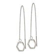 Stainless Steel Polished Hexagon Threader Earrings