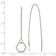 Stainless Steel Polished Hexagon Threader Earrings
