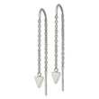 Stainless Steel Polished Threader Triangle Dangle Earrings