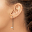 Stainless Steel Polished Threader Triangle Dangle Earrings