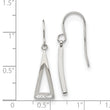 Stainless Steel Polished w/ Preciosa Crystal Shepherd Hook Dangle Earrings