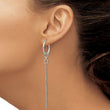 Stainless Steel Polished Long and Short Chain Dangle Hoop Earrings