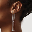 Stainless Steel Polished Multi Chain Front and Back Post Dangle Earrings