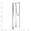 Stainless Steel Polished Multi Chain Front and Back Post Dangle Earrings