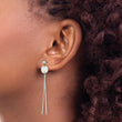 Stainless Steel Polished Bar Post Dangle Earrings
