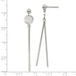 Stainless Steel Polished Bar Post Dangle Earrings