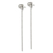 Stainless Steel Polished Bar Front & Back Post Dangle Earrings